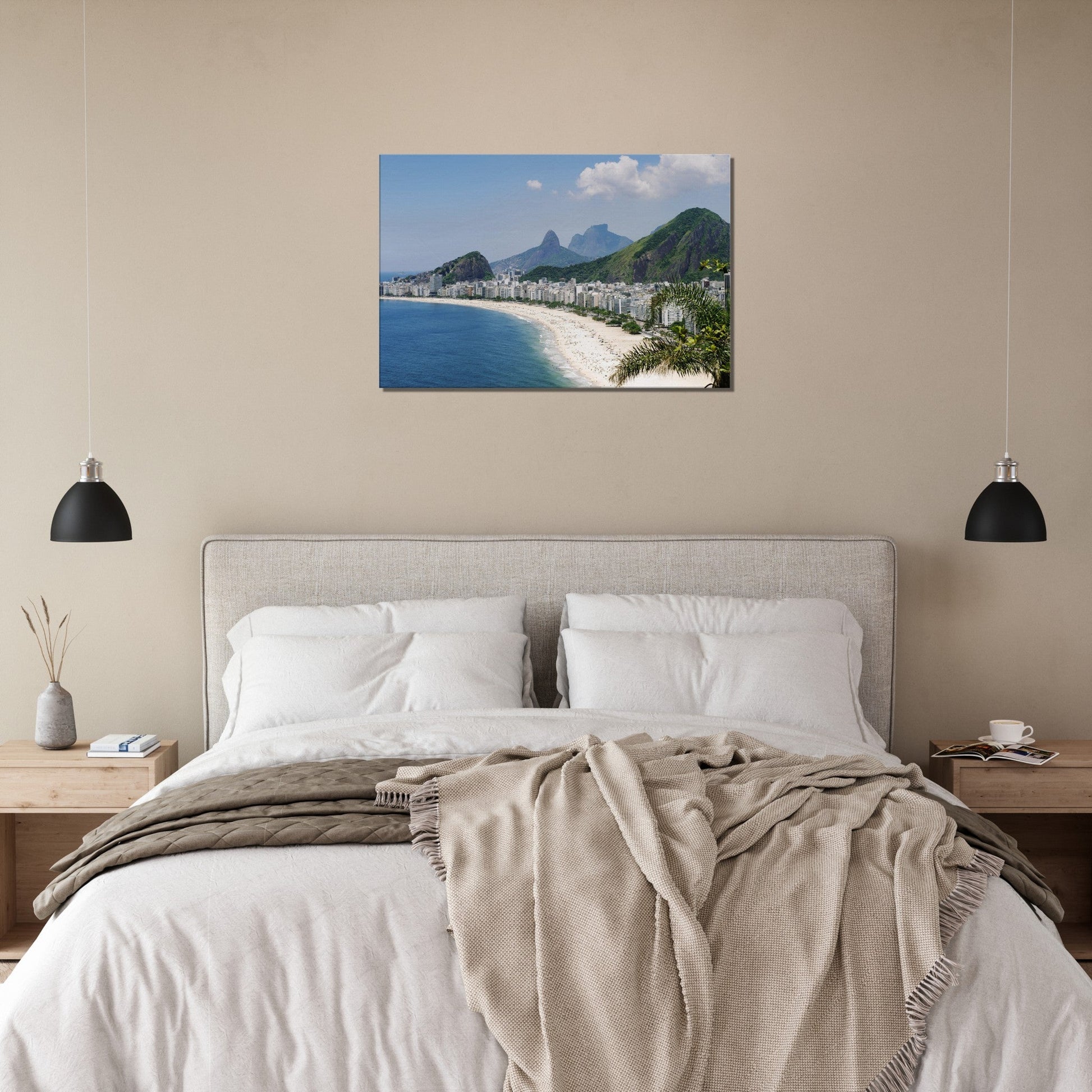 Thin Canvas - Copacabana Beach Rio de Janeiro Brazil Skyline Aerial View - BRAZIL - Green Forest Home