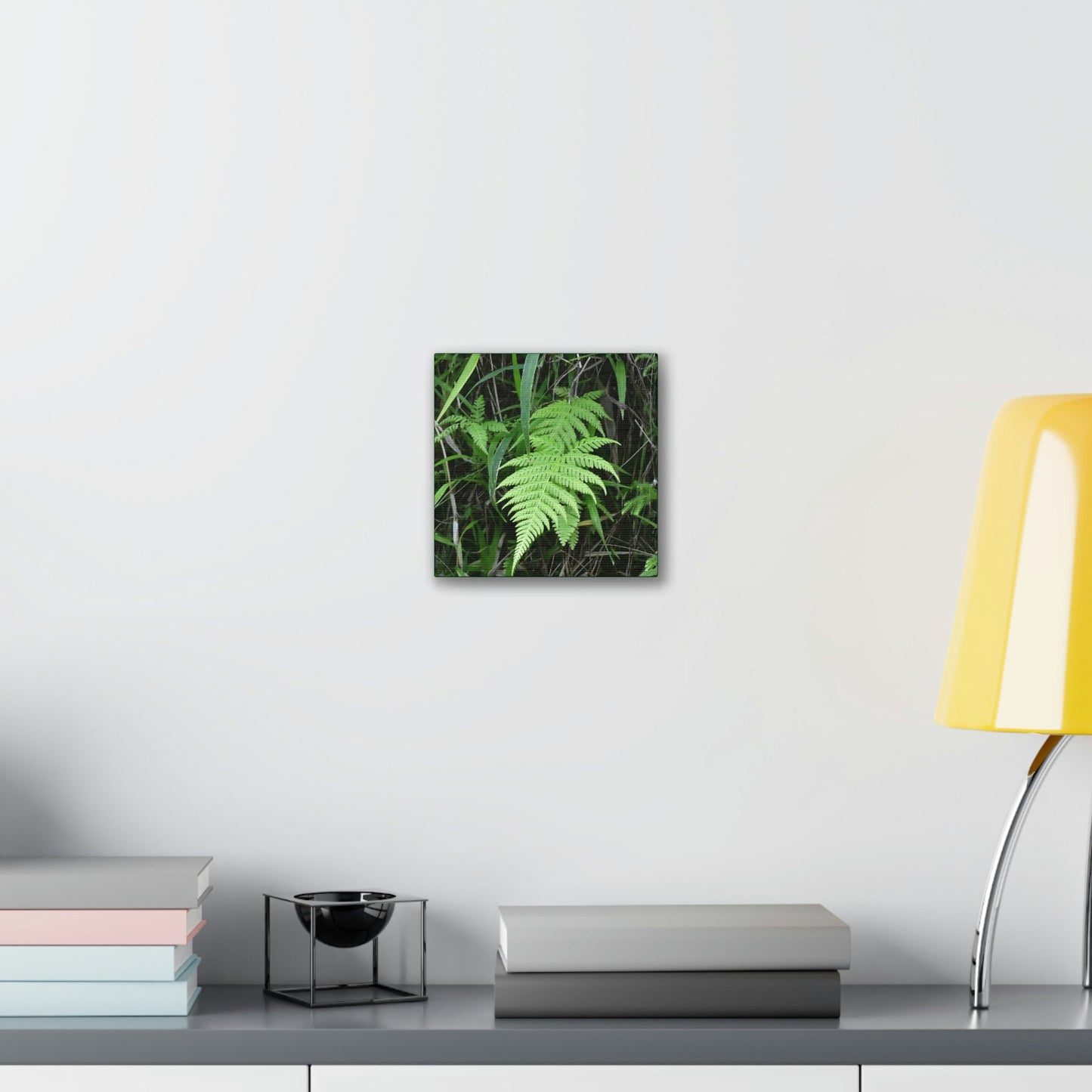 Thin Canvas - Stretched, 0.75" - Small Sizes - Ideal for Wall Forest Mosaics - Leaves of El Yunque - Fern plant - Green Forest Home