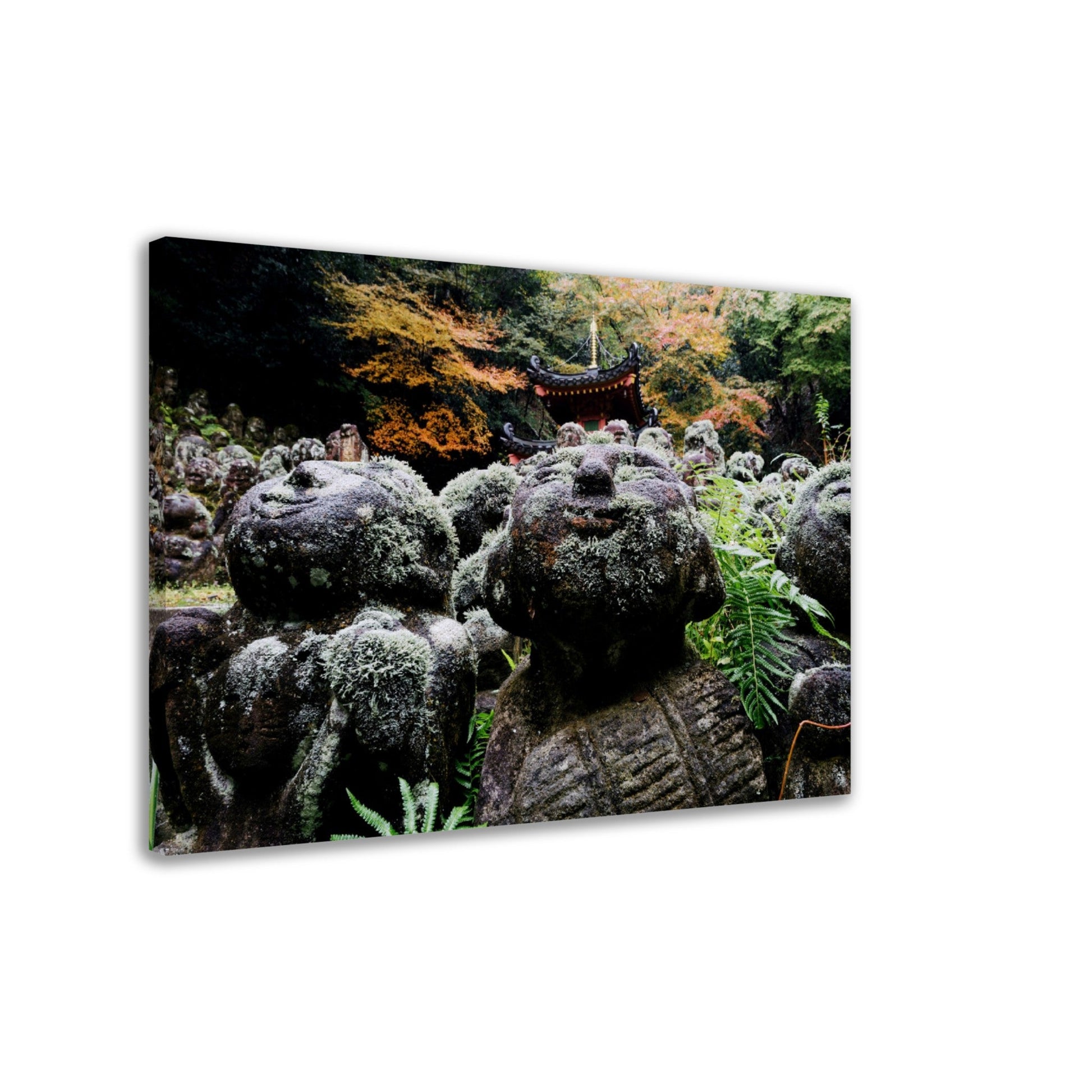 Thin Canvas - The Otagi Nenbutsu-ji Temple, Kyoto, Japan with more than 1200 rakan, stone statues representing the disciples of The Buddha - JAPAN - Green Forest Home
