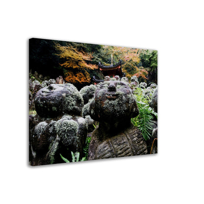 Thin Canvas - The Otagi Nenbutsu-ji Temple, Kyoto, Japan with more than 1200 rakan, stone statues representing the disciples of The Buddha - JAPAN - Green Forest Home