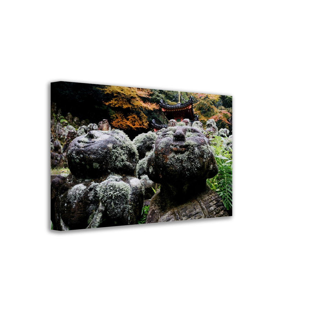 Thin Canvas - The Otagi Nenbutsu-ji Temple, Kyoto, Japan with more than 1200 rakan, stone statues representing the disciples of The Buddha - JAPAN - Green Forest Home