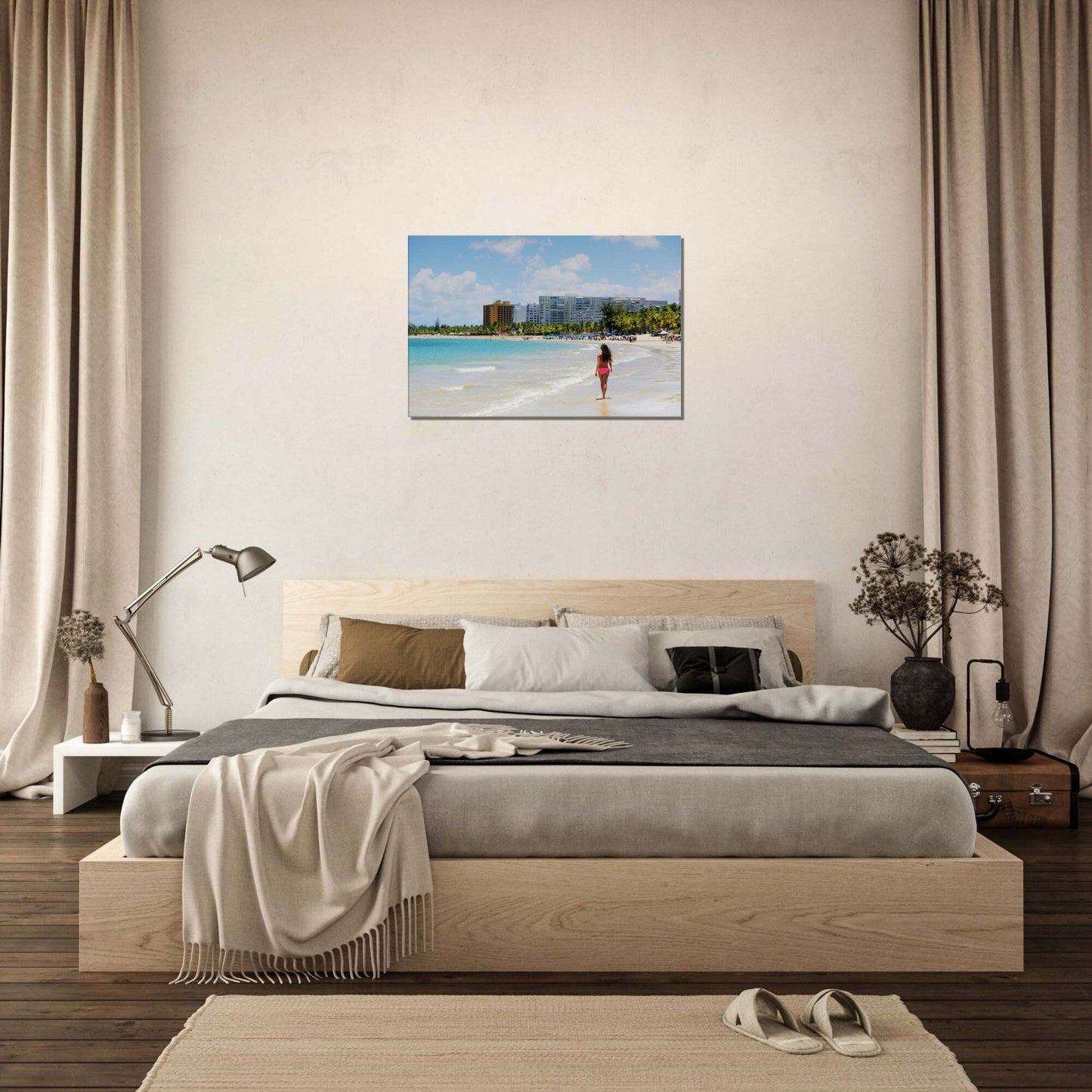 Thin Canvas - Visitors on Isla Verde BEACH & resort beach - PUERTO RICO - Green Forest Home
