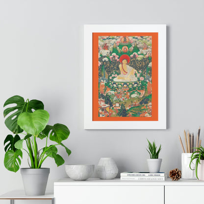 Tibetan Buddhism - Framed Vertical Poster - Realized Buddhist - MahaSiddha Milarepa - Tibet - Print in USA - Green Forest Home