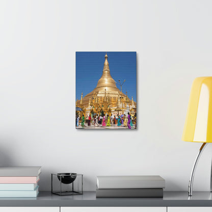 UK Print - Stretched Canvas - Myanmar (Burma) - The Shwedagon Pagoda - one of the worlds marvels - a shrine to the Buddha - Green Forest Home
