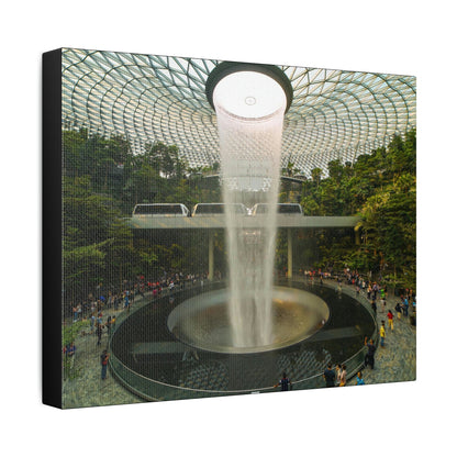 UK Print - Stretched Canvas - Singapore - The Jewel Changi Airport and the world s tallest indoor waterfall, the Rain Vortex - Green Forest Home