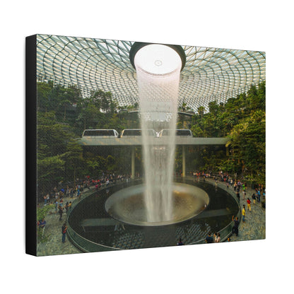 UK Print - Stretched Canvas - Singapore - The Jewel Changi Airport and the world s tallest indoor waterfall, the Rain Vortex - Green Forest Home