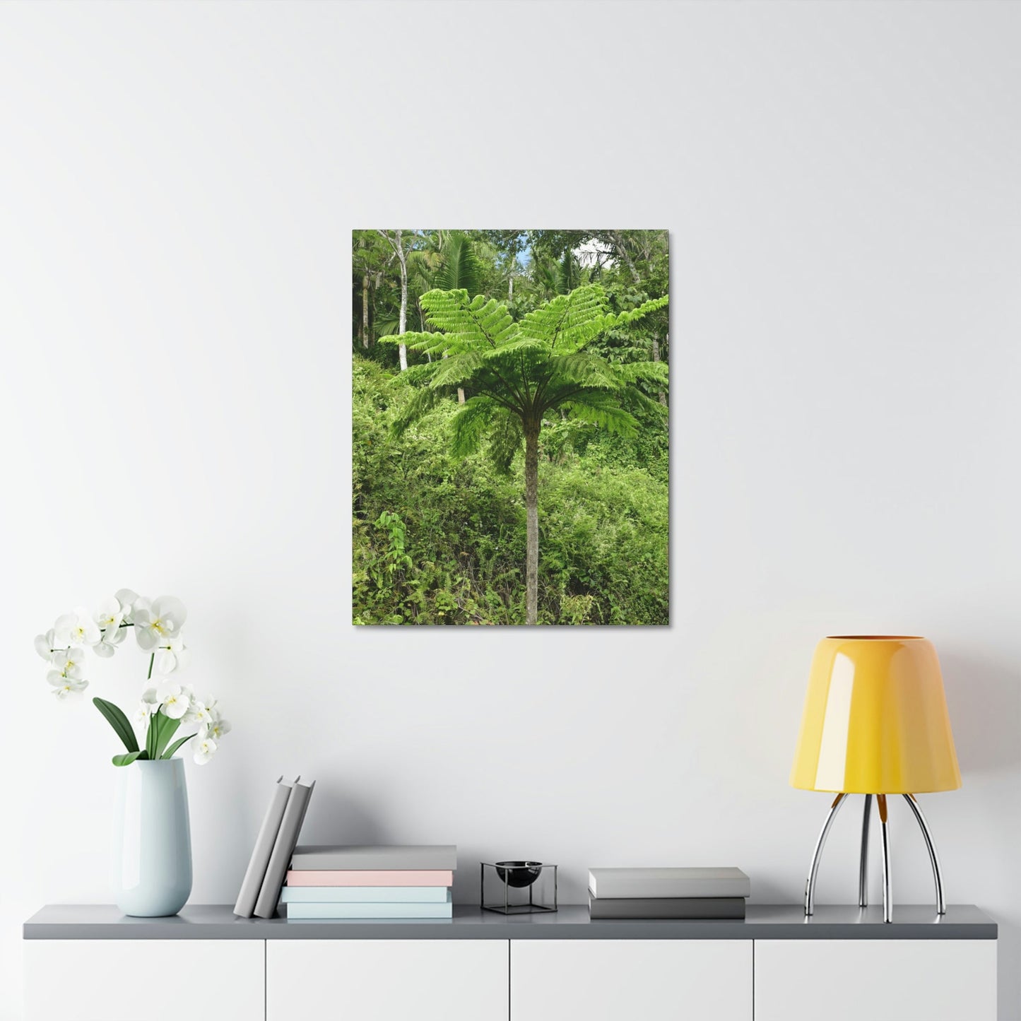 UK Print - Stretched Canvas - The ancient forest preserved in Toro Negro rainforest Puerto Rico - highest land at 4,000 feet altitude - Green Forest Home