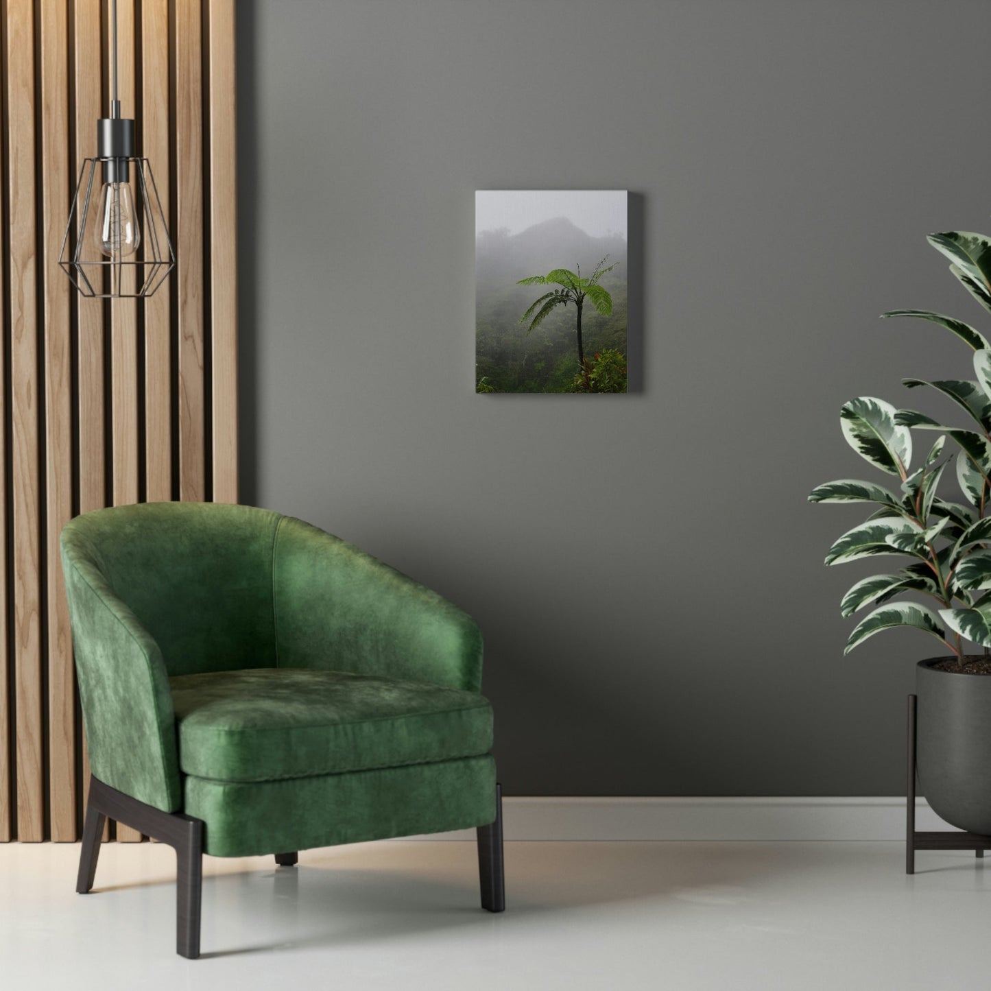 UK Print - Stretched Canvas - The ancient forest preserved in Toro Negro rainforest Puerto Rico - highest land at 4,000 feet altitude - Green Forest Home