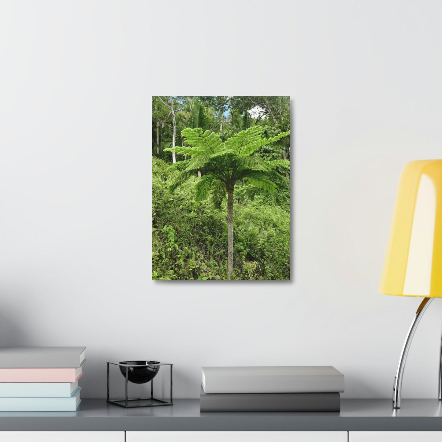 UK Print - Stretched Canvas - The ancient forest preserved in Toro Negro rainforest Puerto Rico - highest land at 4,000 feet altitude - Green Forest Home