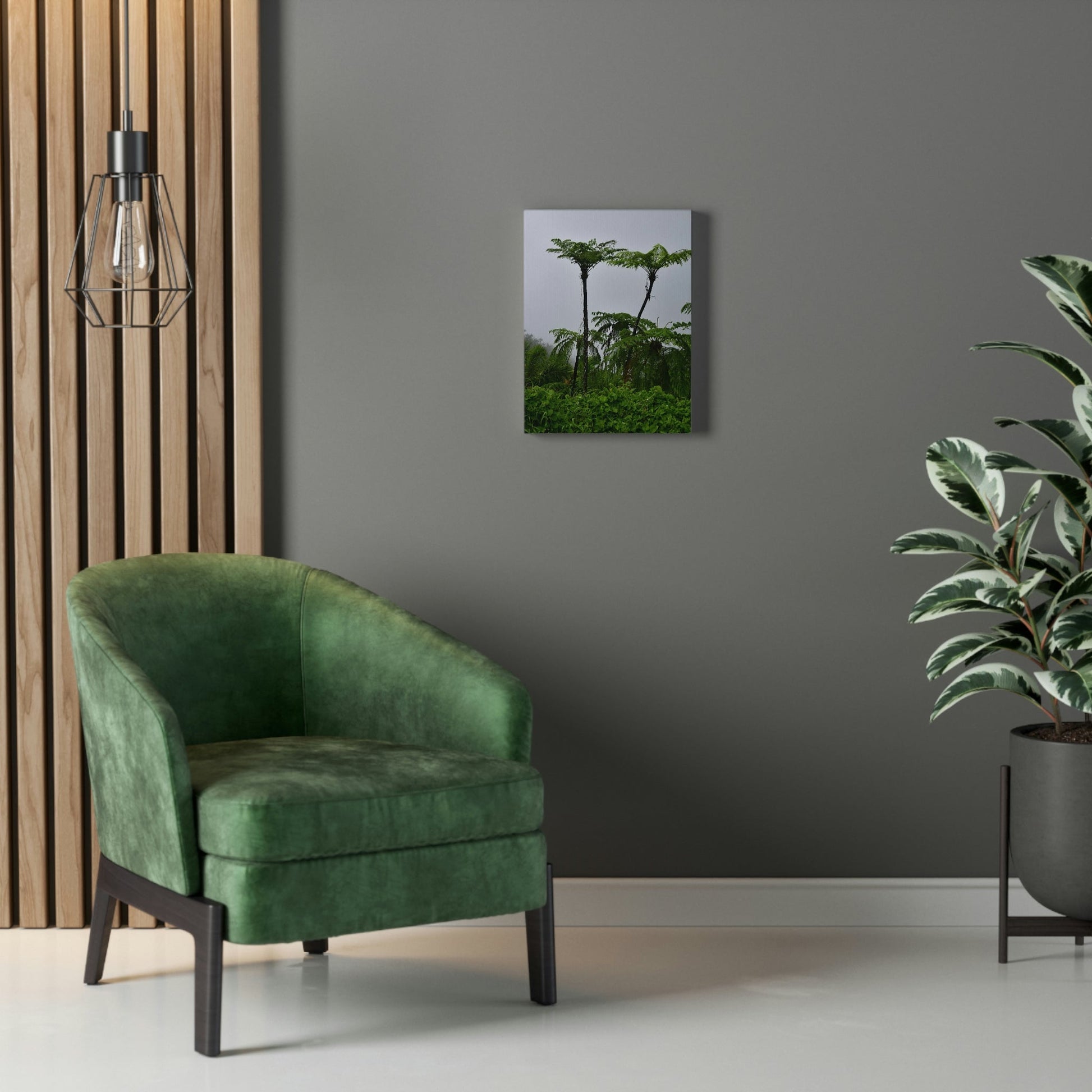 UK Print - Stretched Canvas - The ancient forest preserved in Toro Negro rainforest Puerto Rico - highest land at 4,000 feet altitude - Green Forest Home