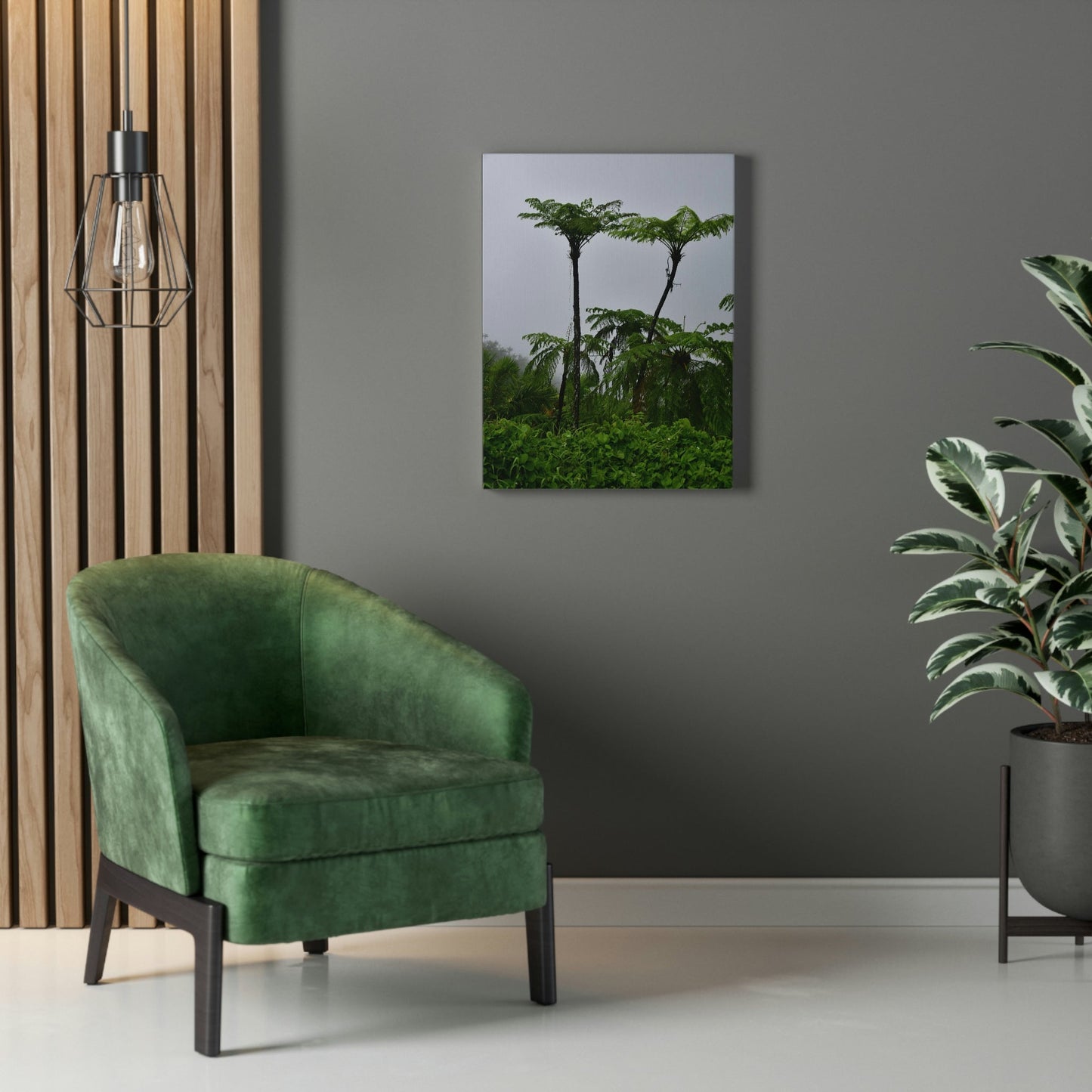 UK Print - Stretched Canvas - The ancient forest preserved in Toro Negro rainforest Puerto Rico - highest land at 4,000 feet altitude - Green Forest Home