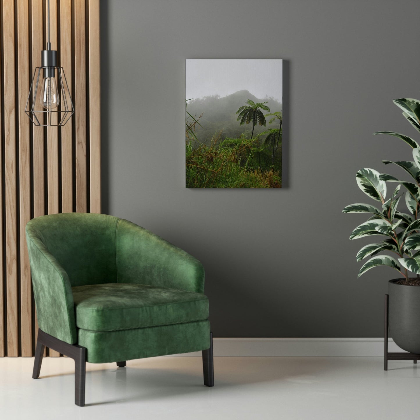 UK Print - Stretched Canvas - The ancient forest preserved in Toro Negro rainforest Puerto Rico - highest land at 4,000 feet altitude - Green Forest Home