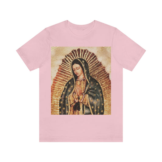 Unisex BELLA + CANVAS - Jersey Short Sleeve Tee - Nuestra Señora de Guadalupe O Virgen of Guadalupe - Mexico - Catholicism - Green Forest Home