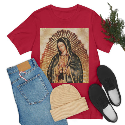 Unisex BELLA + CANVAS - Jersey Short Sleeve Tee - Nuestra Señora de Guadalupe O Virgen of Guadalupe - Mexico - Catholicism - Green Forest Home