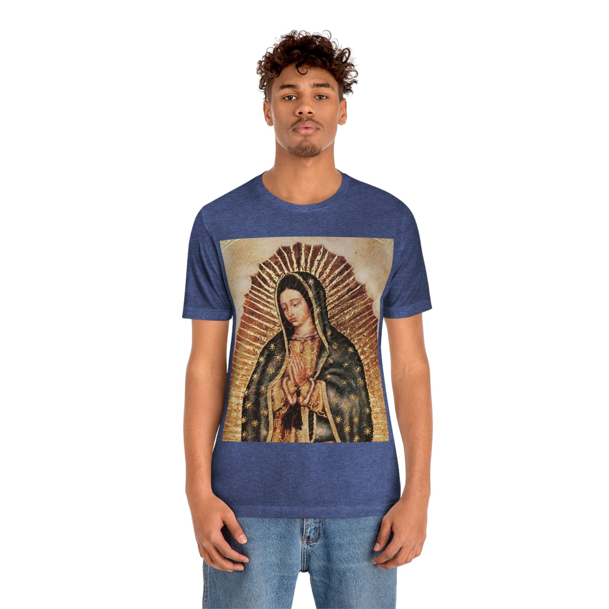 Unisex BELLA + CANVAS - Jersey Short Sleeve Tee - Nuestra Señora de Guadalupe O Virgen of Guadalupe - Mexico - Catholicism - Green Forest Home