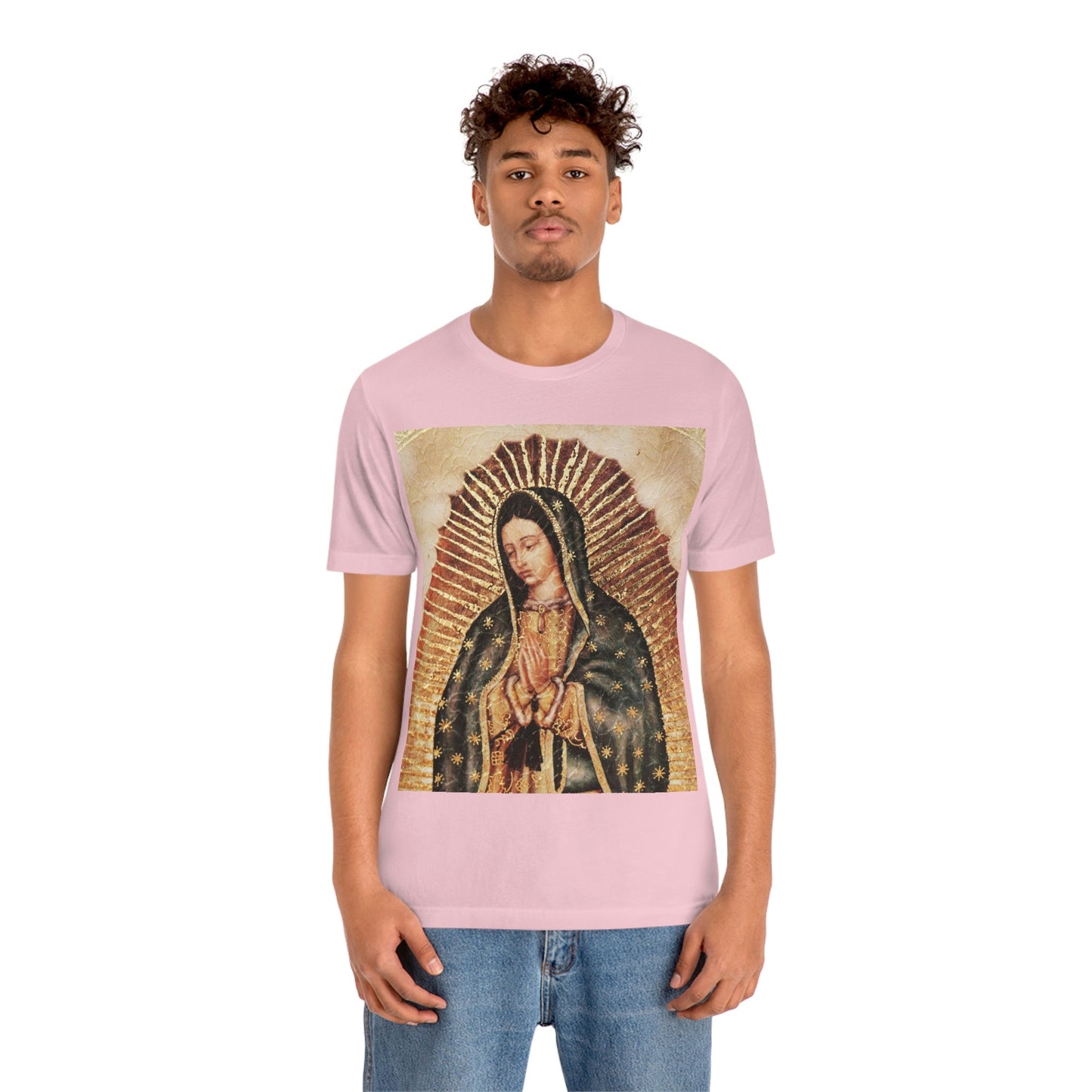 Unisex BELLA + CANVAS - Jersey Short Sleeve Tee - Nuestra Señora de Guadalupe O Virgen of Guadalupe - Mexico - Catholicism - Green Forest Home