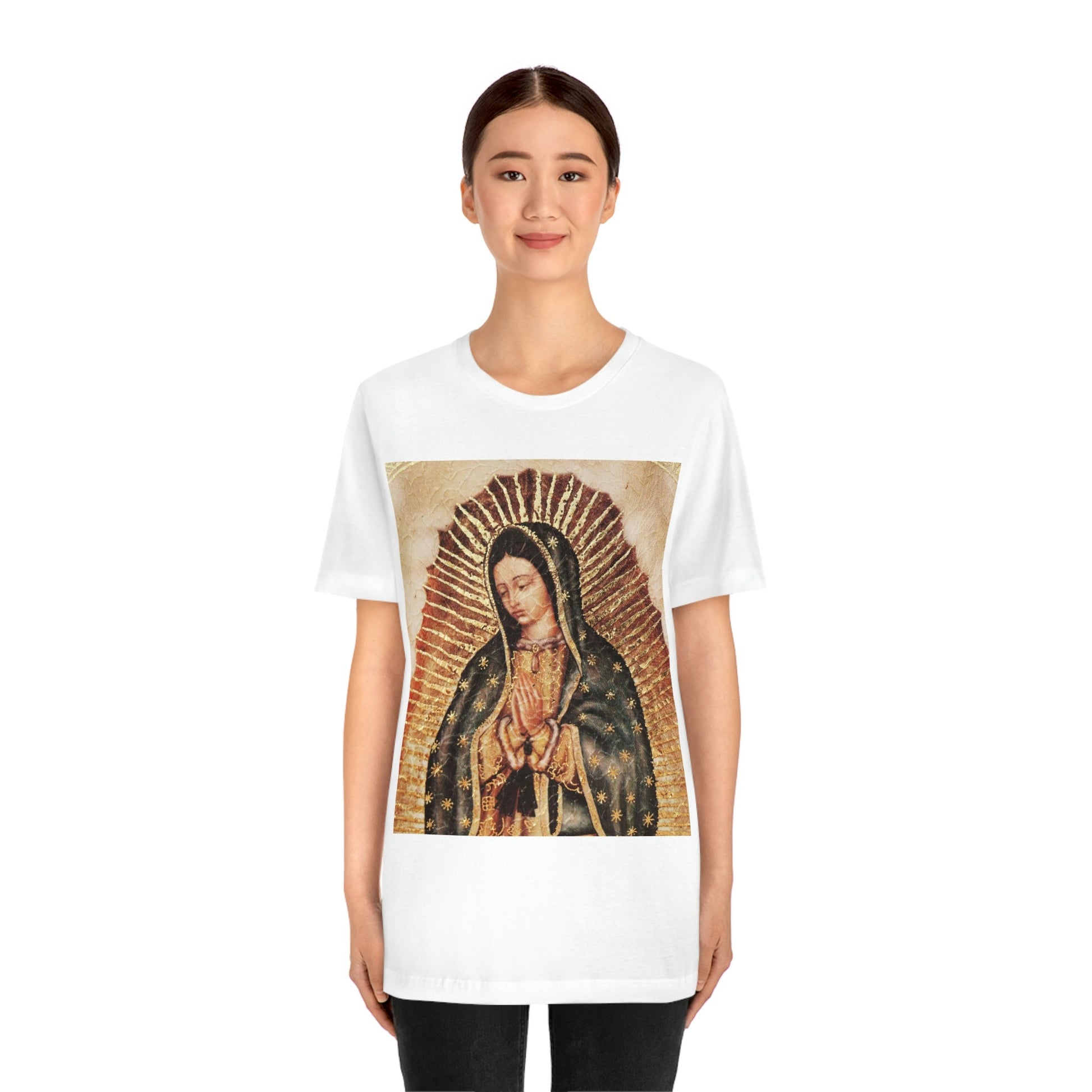 Unisex BELLA + CANVAS - Jersey Short Sleeve Tee - Nuestra Señora de Guadalupe O Virgen of Guadalupe - Mexico - Catholicism - Green Forest Home
