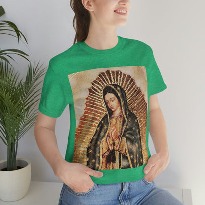 Unisex BELLA + CANVAS - Jersey Short Sleeve Tee - Nuestra Señora de Guadalupe O Virgen of Guadalupe - Mexico - Catholicism - Green Forest Home