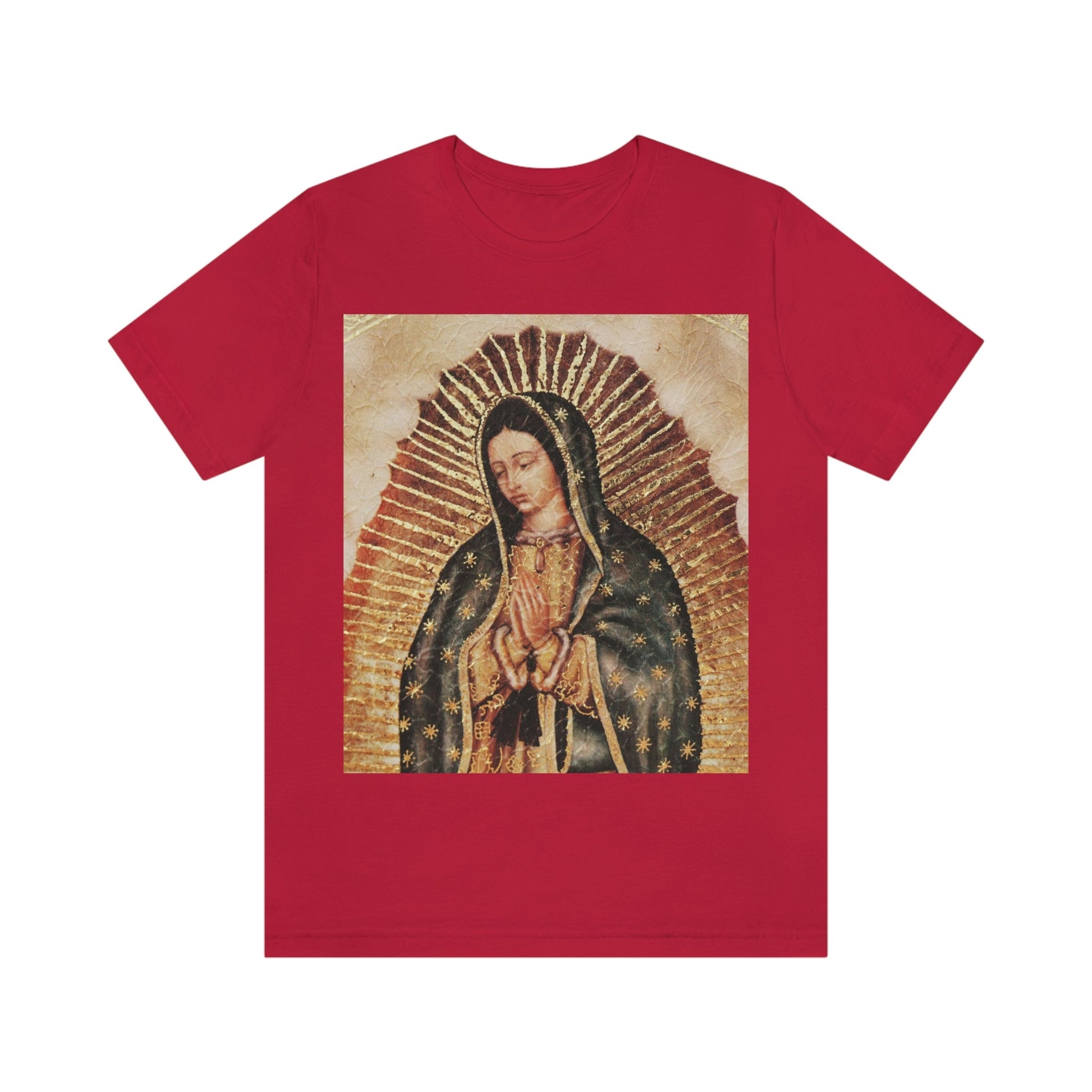 Unisex BELLA + CANVAS - Jersey Short Sleeve Tee - Nuestra Señora de Guadalupe O Virgen of Guadalupe - Mexico - Catholicism - Green Forest Home
