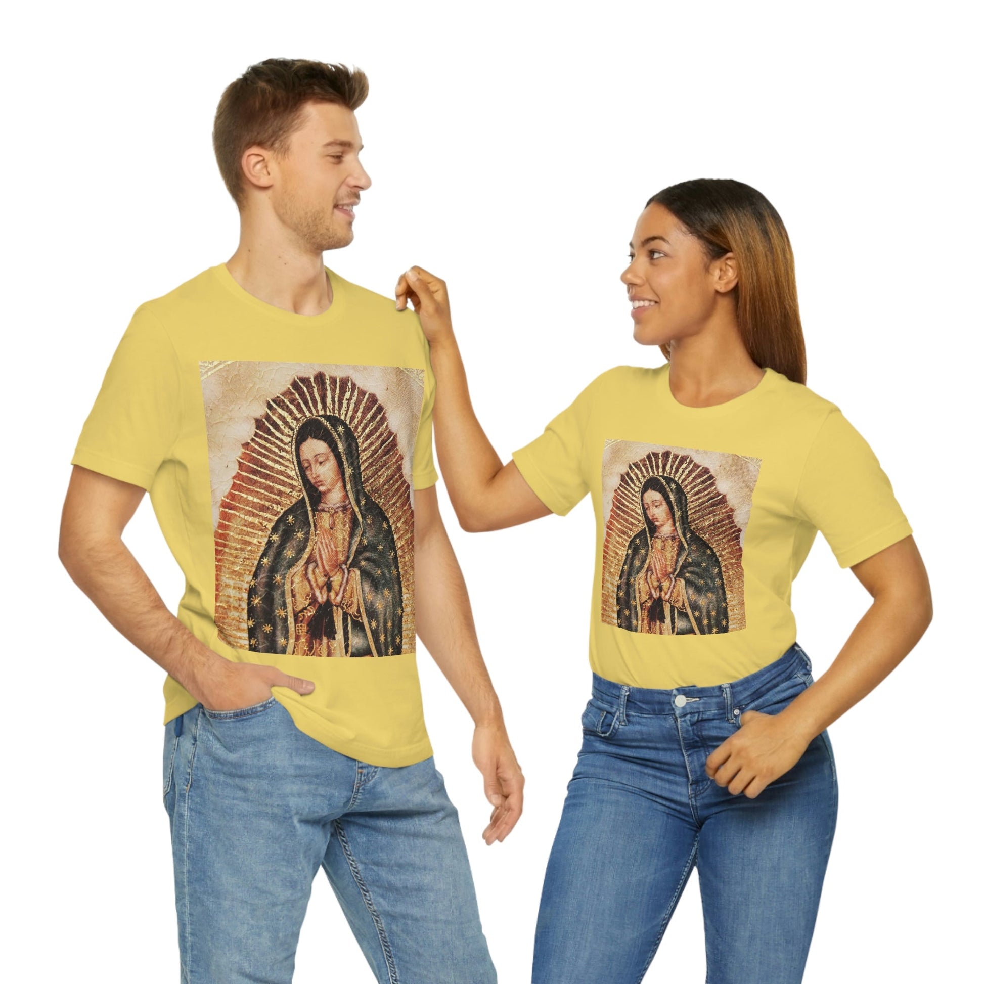 Unisex BELLA + CANVAS - Jersey Short Sleeve Tee - Nuestra Señora de Guadalupe O Virgen of Guadalupe - Mexico - Catholicism - Green Forest Home