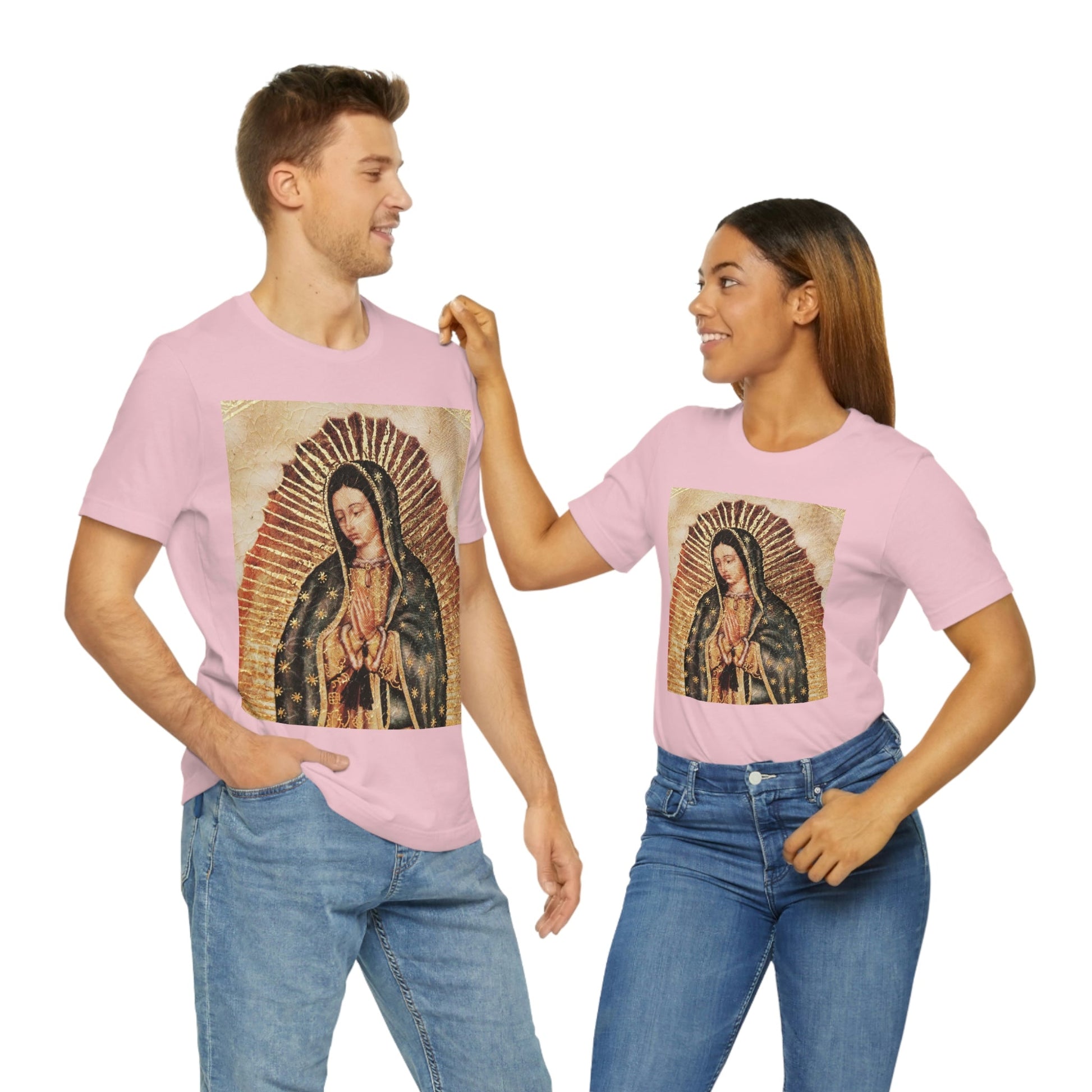 Unisex BELLA + CANVAS - Jersey Short Sleeve Tee - Nuestra Señora de Guadalupe O Virgen of Guadalupe - Mexico - Catholicism - Green Forest Home
