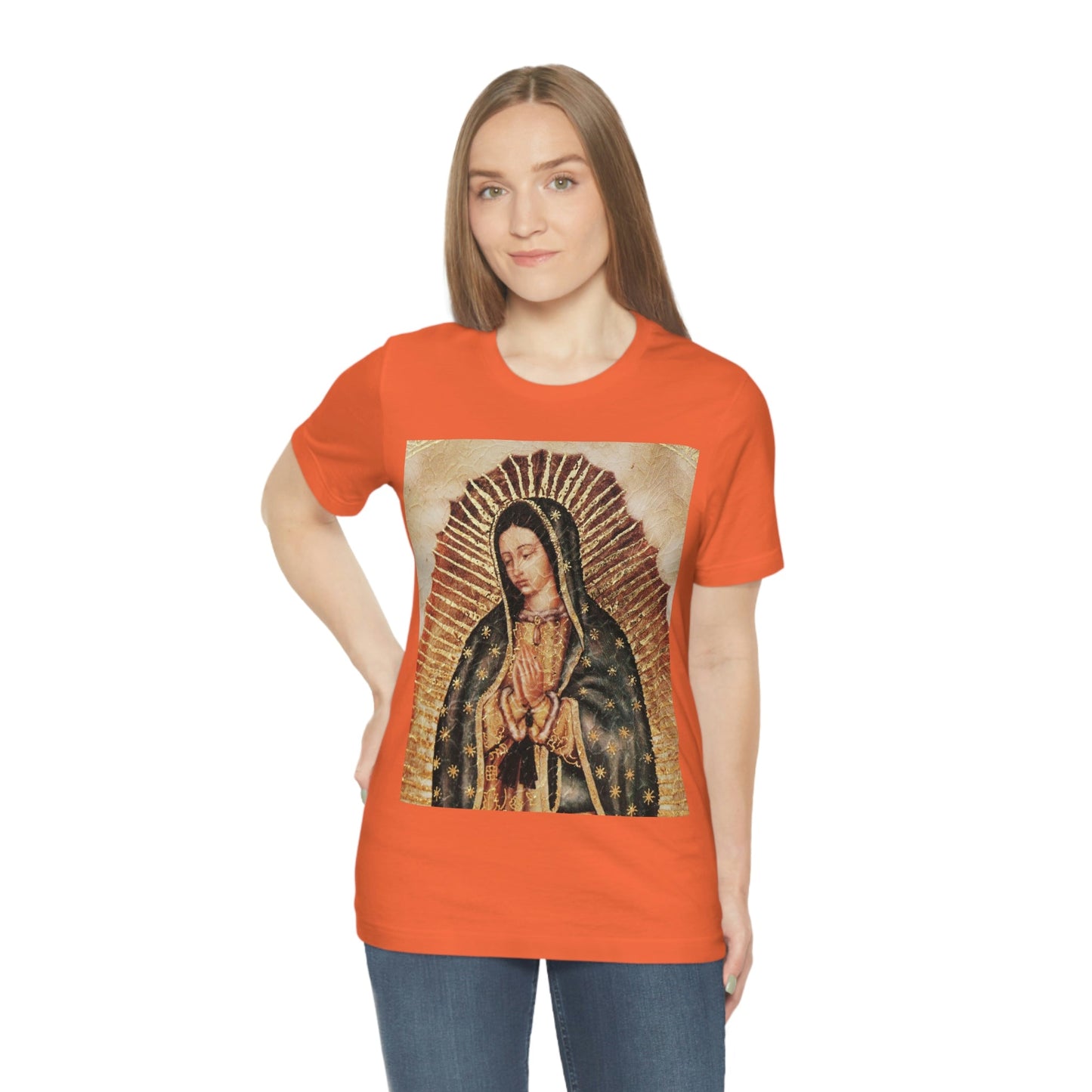 Unisex BELLA + CANVAS - Jersey Short Sleeve Tee - Nuestra Señora de Guadalupe O Virgen of Guadalupe - Mexico - Catholicism - Green Forest Home