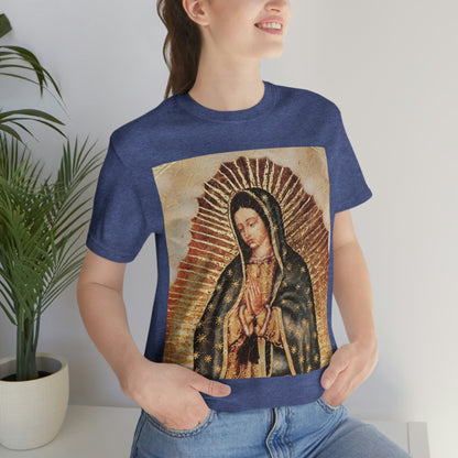 Unisex BELLA + CANVAS - Jersey Short Sleeve Tee - Nuestra Señora de Guadalupe O Virgen of Guadalupe - Mexico - Catholicism - Green Forest Home