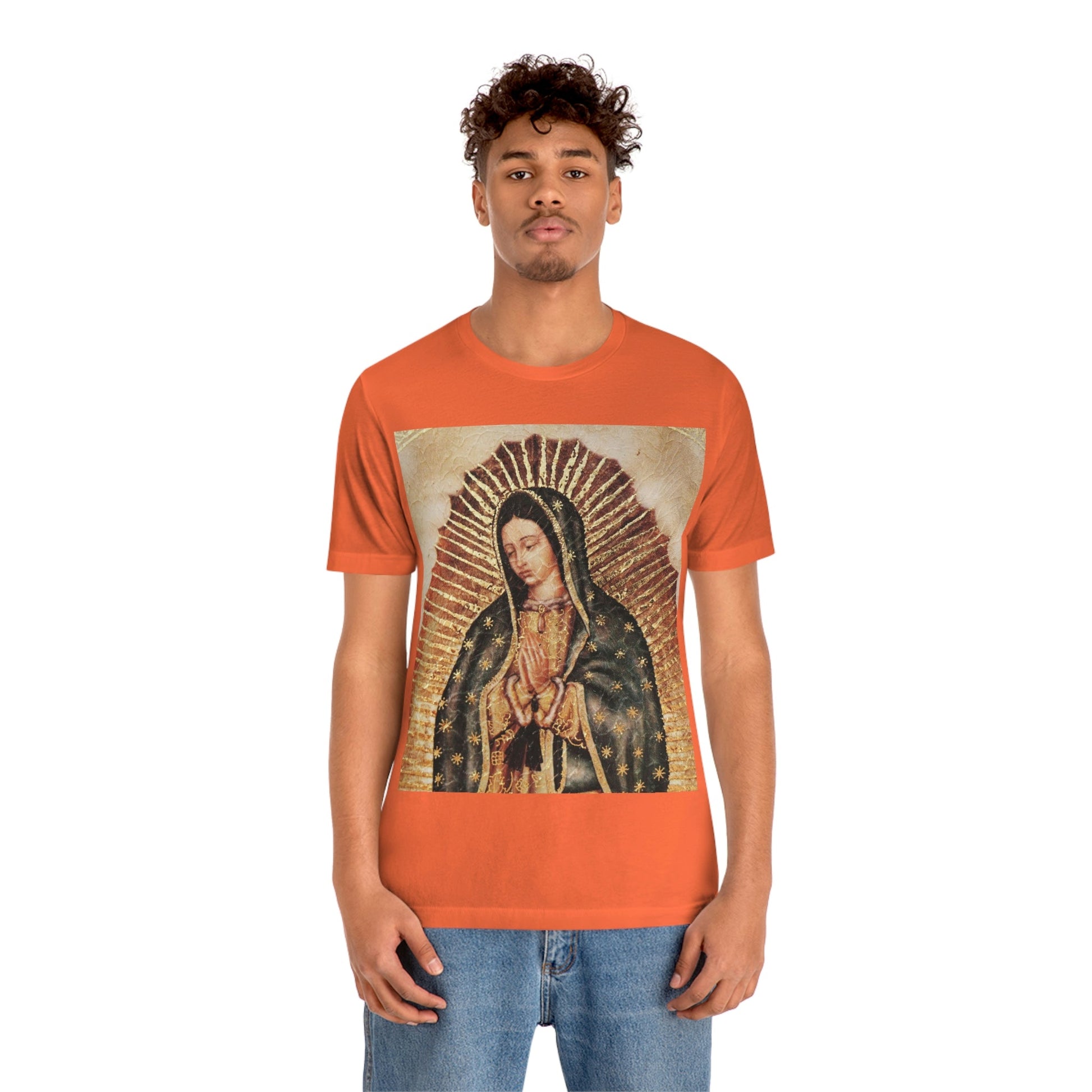 Unisex BELLA + CANVAS - Jersey Short Sleeve Tee - Nuestra Señora de Guadalupe O Virgen of Guadalupe - Mexico - Catholicism - Green Forest Home