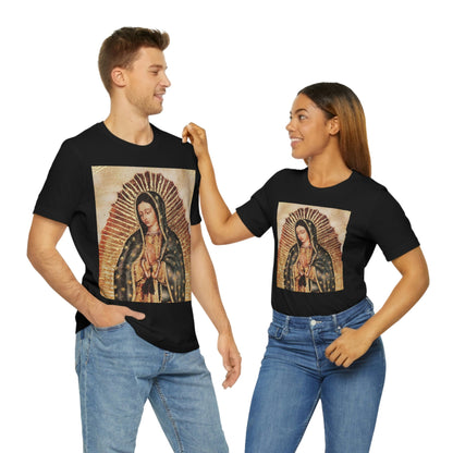 Unisex BELLA + CANVAS - Jersey Short Sleeve Tee - Nuestra Señora de Guadalupe O Virgen of Guadalupe - Mexico - Catholicism - Green Forest Home