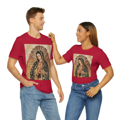 Unisex BELLA + CANVAS - Jersey Short Sleeve Tee - Nuestra Señora de Guadalupe O Virgen of Guadalupe - Mexico - Catholicism - Green Forest Home