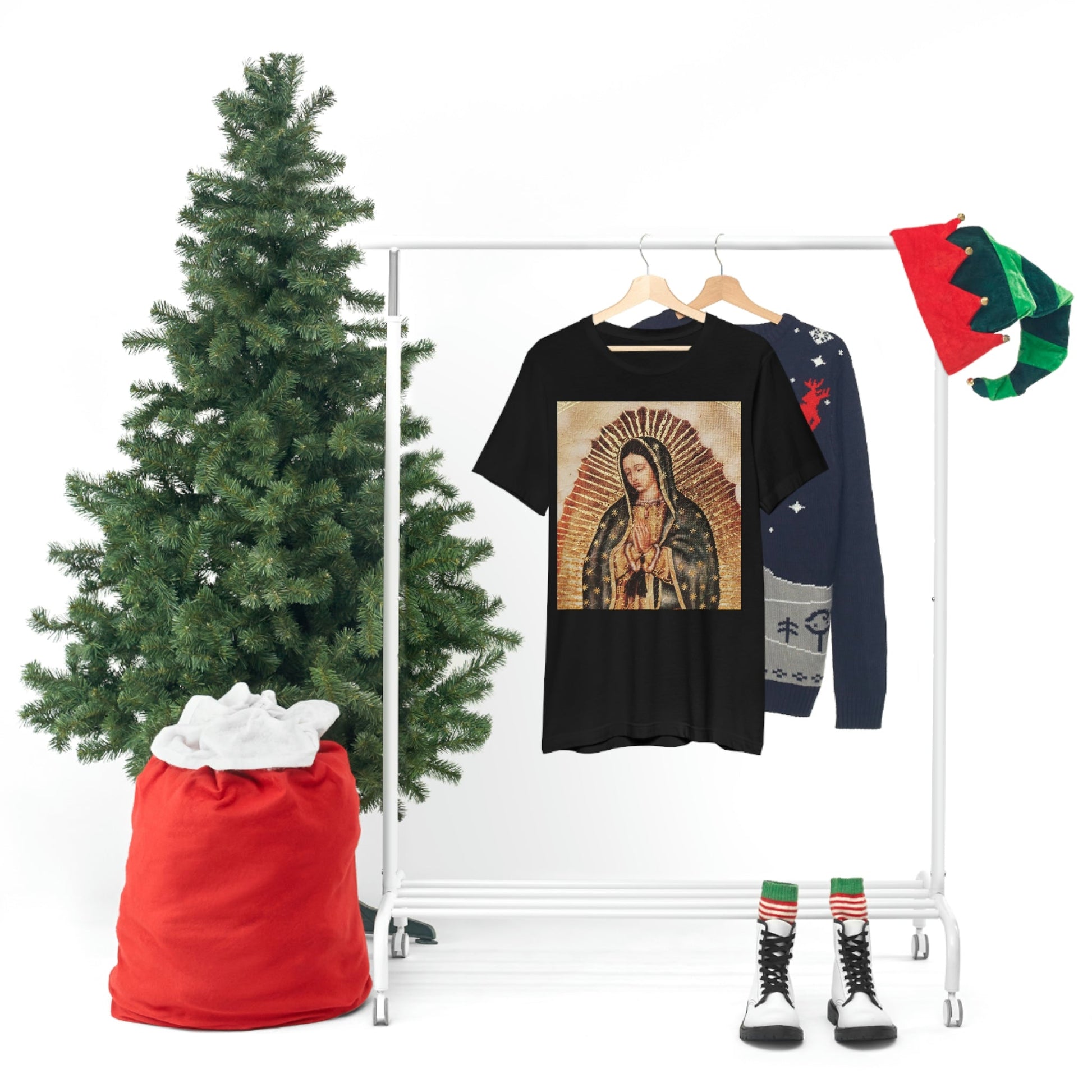 Unisex BELLA + CANVAS - Jersey Short Sleeve Tee - Nuestra Señora de Guadalupe O Virgen of Guadalupe - Mexico - Catholicism - Green Forest Home
