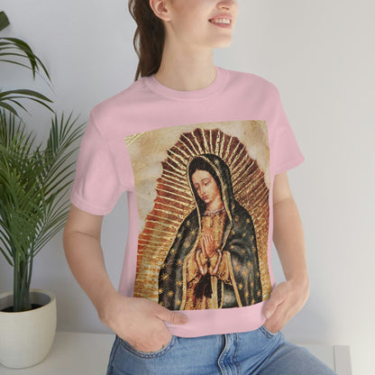 Unisex BELLA + CANVAS - Jersey Short Sleeve Tee - Nuestra Señora de Guadalupe O Virgen of Guadalupe - Mexico - Catholicism - Green Forest Home