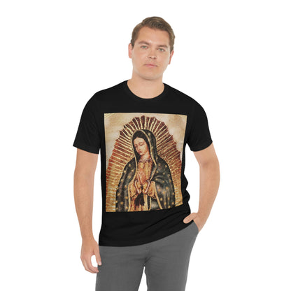 Unisex BELLA + CANVAS - Jersey Short Sleeve Tee - Nuestra Señora de Guadalupe O Virgen of Guadalupe - Mexico - Catholicism - Green Forest Home