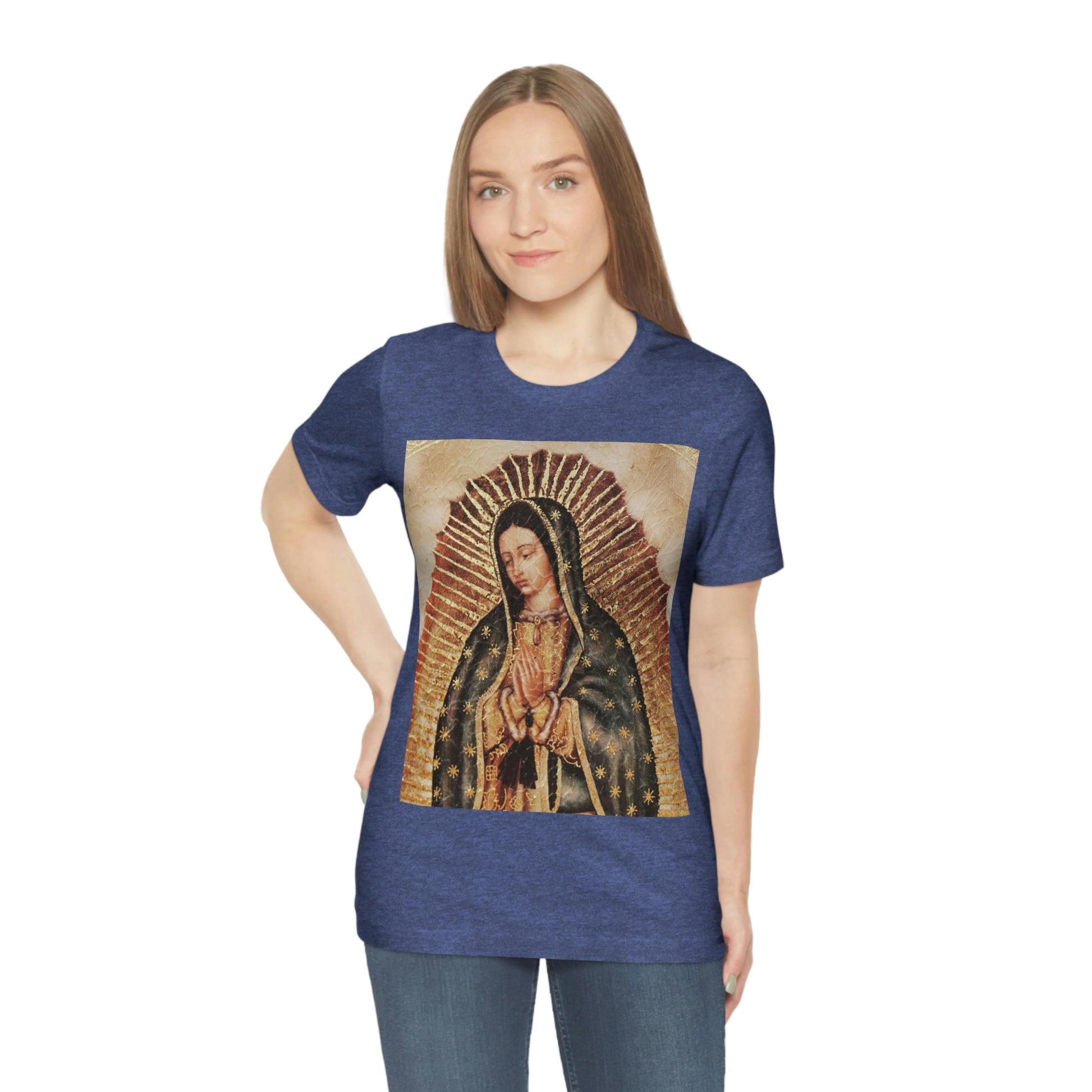 Unisex BELLA + CANVAS - Jersey Short Sleeve Tee - Nuestra Señora de Guadalupe O Virgen of Guadalupe - Mexico - Catholicism - Green Forest Home
