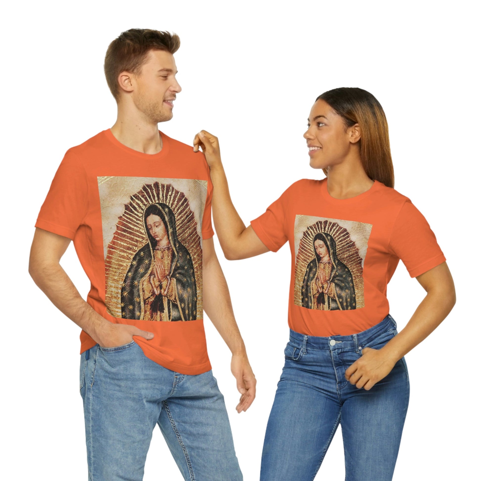 Unisex BELLA + CANVAS - Jersey Short Sleeve Tee - Nuestra Señora de Guadalupe O Virgen of Guadalupe - Mexico - Catholicism - Green Forest Home