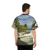 Unisex Football Jersey (AOP) - All Over Print - Amazing Colors of Pajaros Beach - Mona Island Puerto Rico - Made in China - Green Forest Home