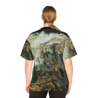Unisex Football Jersey (AOP) - Caves Interior with Amazing Colors - Mona Island Puerto Rico - Made in China - Green Forest Home