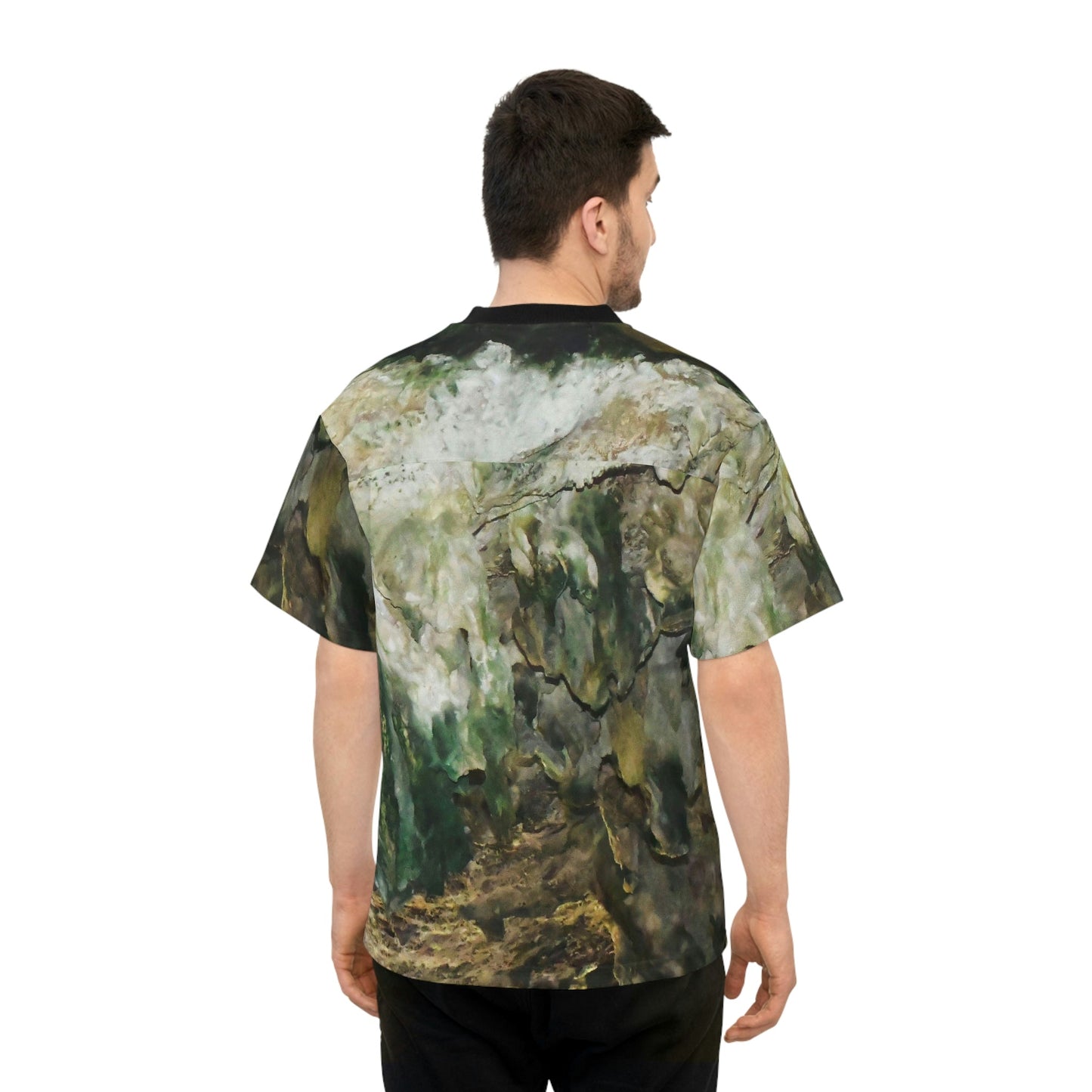 Unisex Football Jersey (AOP) - Caves Interior with Amazing Colors - Mona Island Puerto Rico - Made in China - Green Forest Home