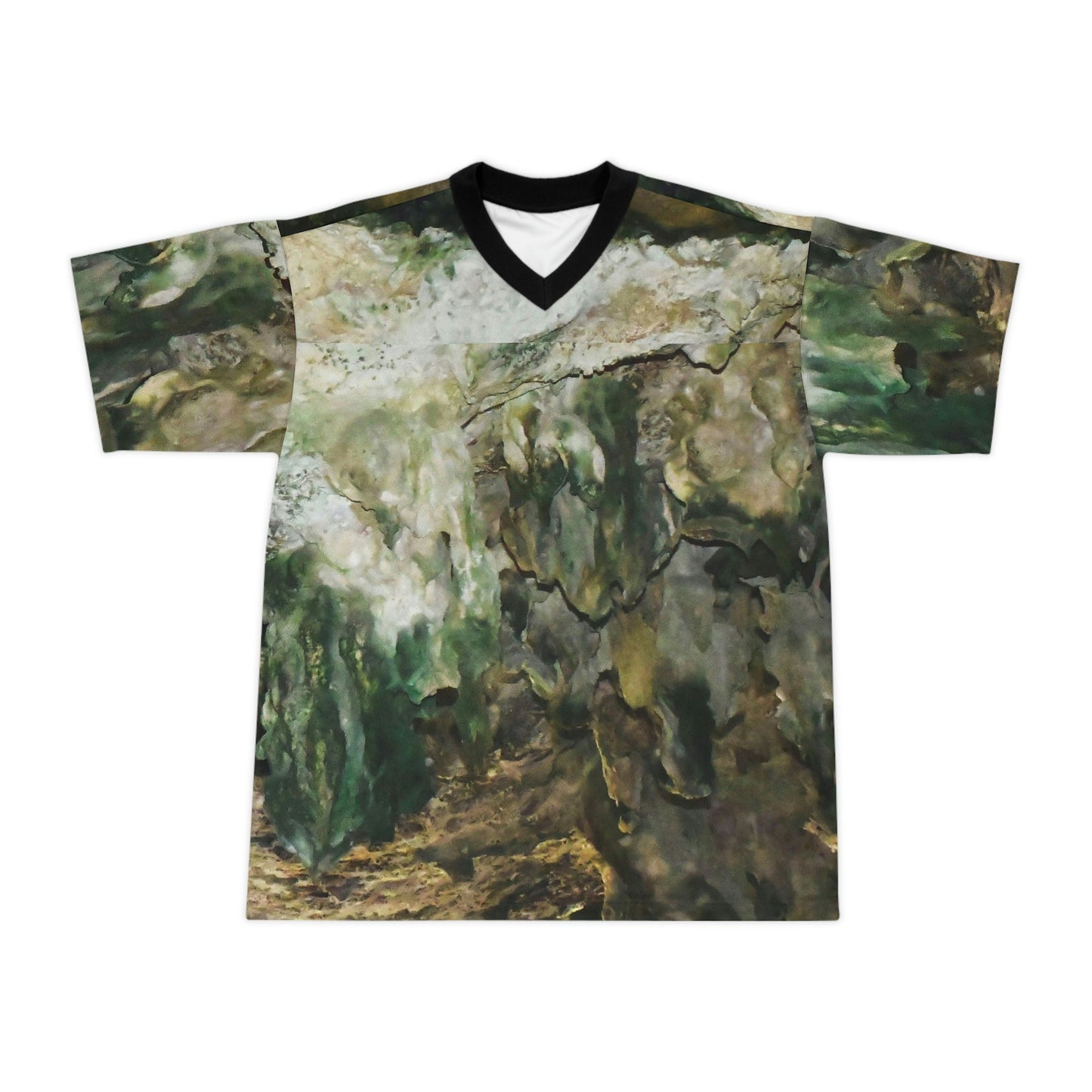 Unisex Football Jersey (AOP) - Caves Interior with Amazing Colors - Mona Island Puerto Rico - Made in China - Green Forest Home