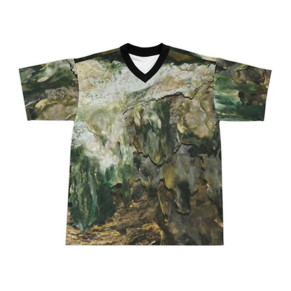 Unisex Football Jersey (AOP) - Caves Interior with Amazing Colors - Mona Island Puerto Rico - Made in China - Green Forest Home