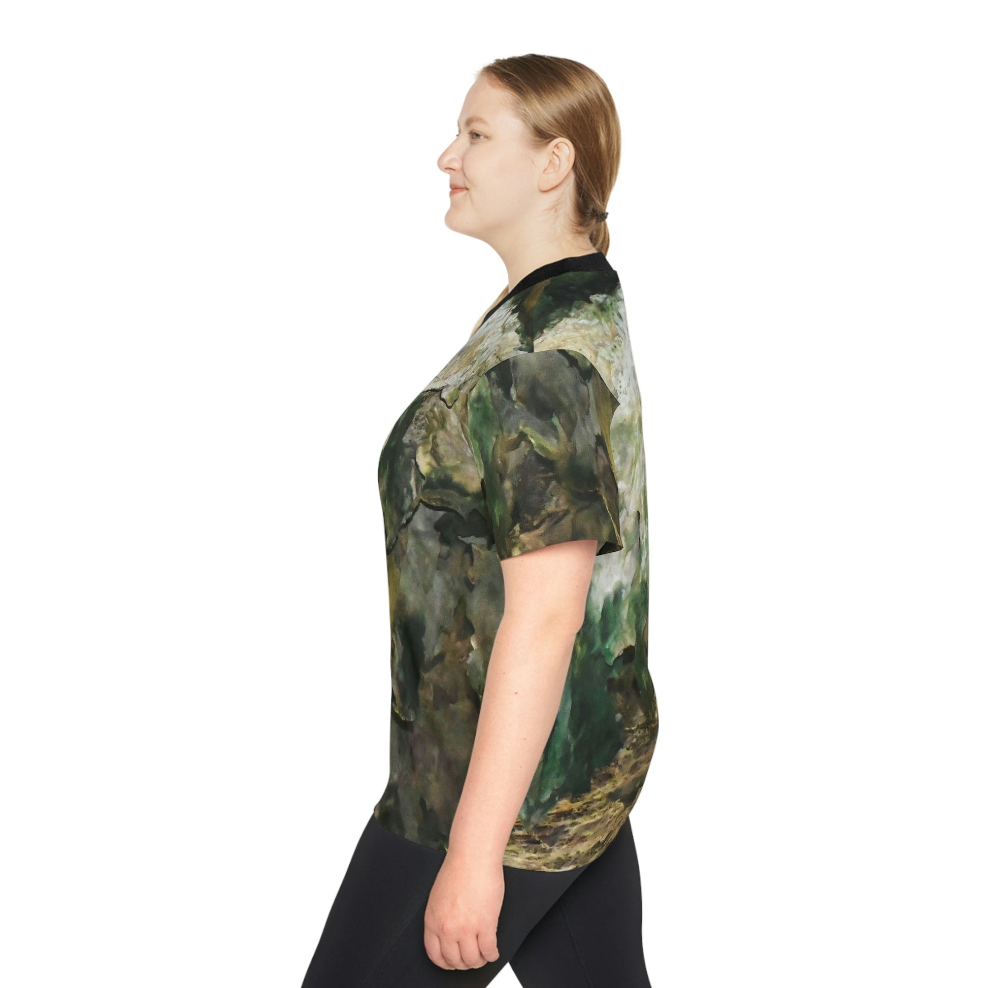 Unisex Football Jersey (AOP) - Caves Interior with Amazing Colors - Mona Island Puerto Rico - Made in China - Green Forest Home