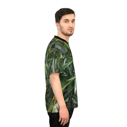 Unisex Football Jersey (AOP) - Tropical Bamboo Leaves - from El Yunque Rainforest Puerto Rico - Made in China - Green Forest Home