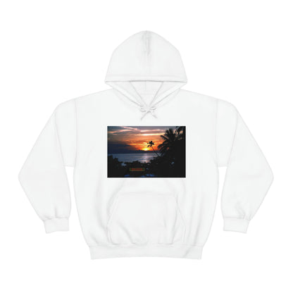 Unisex Heavy Blend Hooded Sweatshirt with Awesome RINCON BEACH in Puerto Rico - surfing, food, lodging, fun - Green Forest Home