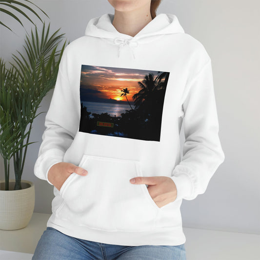 Unisex Heavy Blend Hooded Sweatshirt with Awesome RINCON BEACH in Puerto Rico - surfing, food, lodging, fun - Green Forest Home