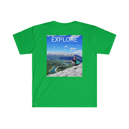 Unisex Softstyle T-Shirt - 100% cotton - Gildan 64000 - Made in CANADA in 3 Days - Rocky Mountains, Alberta & Canmore, Canada - Green Forest Home