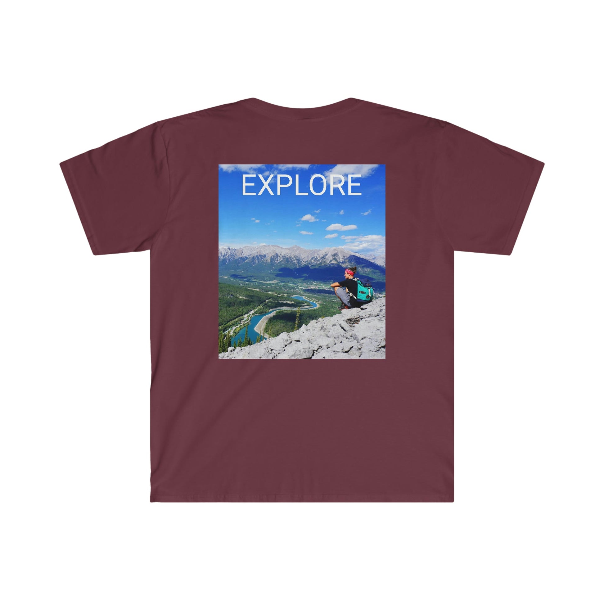 Unisex Softstyle T-Shirt - 100% cotton - Gildan 64000 - Made in CANADA in 3 Days - Rocky Mountains, Alberta & Canmore, Canada - Green Forest Home