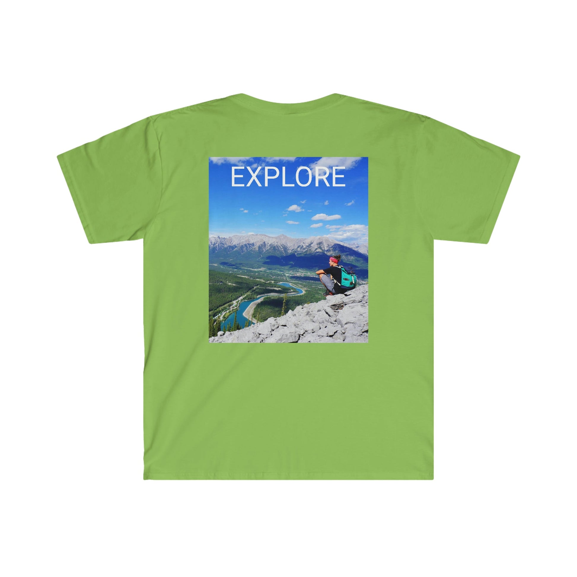 Unisex Softstyle T-Shirt - 100% cotton - Gildan 64000 - Made in CANADA in 3 Days - Rocky Mountains, Alberta & Canmore, Canada - Green Forest Home