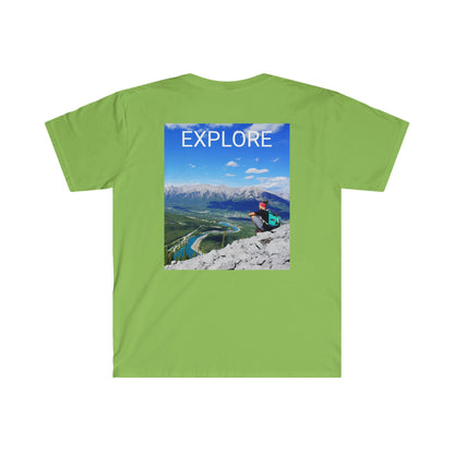 Unisex Softstyle T-Shirt - 100% cotton - Gildan 64000 - Made in CANADA in 3 Days - Rocky Mountains, Alberta & Canmore, Canada - Green Forest Home