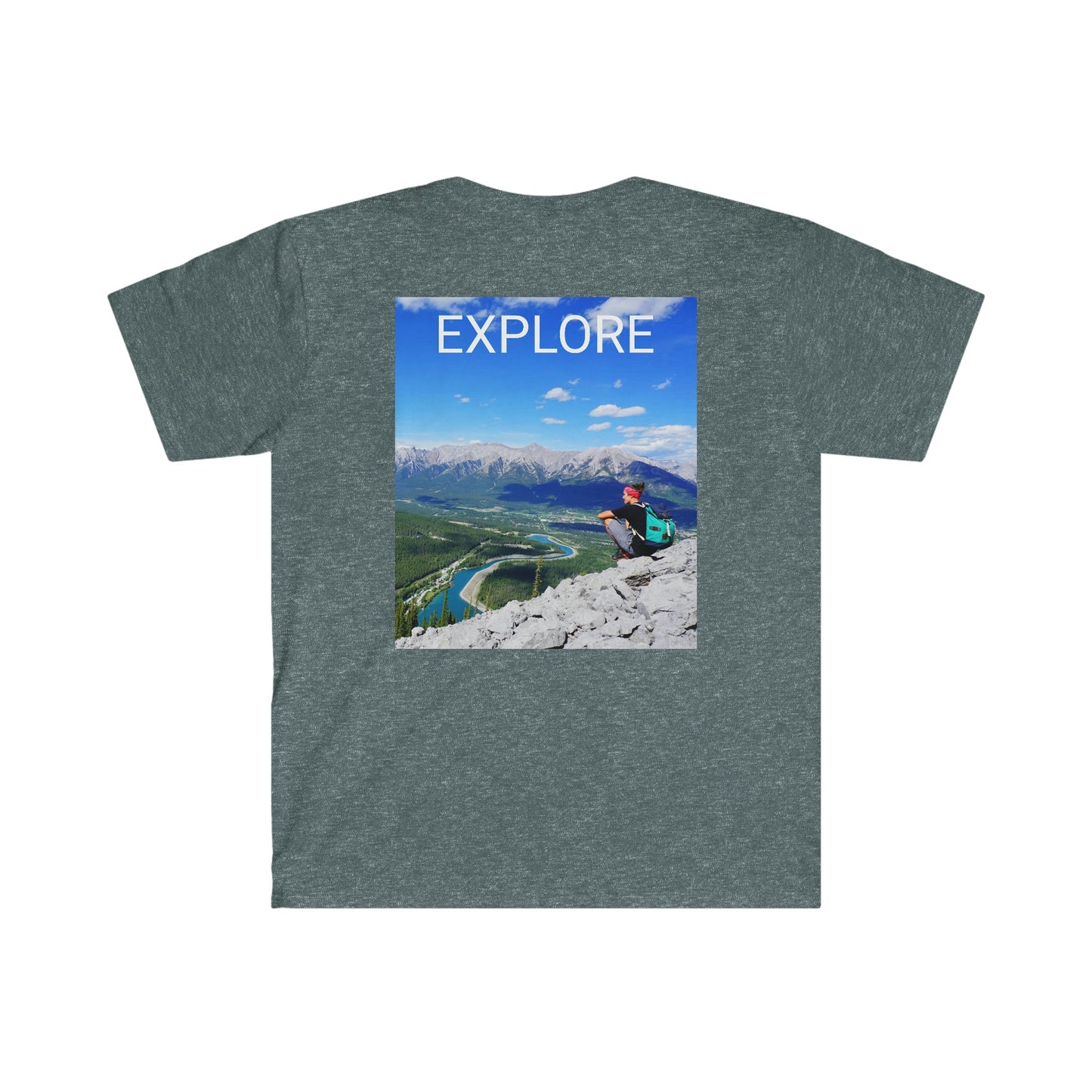 Unisex Softstyle T-Shirt - 100% cotton - Gildan 64000 - Made in CANADA in 3 Days - Rocky Mountains, Alberta & Canmore, Canada - Green Forest Home