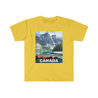 Unisex Softstyle T-Shirt - 100% cotton - Gildan 64000 - Made in CANADA in 3 Days - Rocky Mountains, Alberta & Canmore, Canada - Green Forest Home